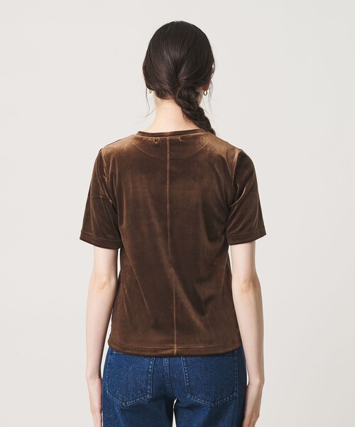 BEAUTY&YOUTH UNITED ARROWS（ビューティーアンドユースユナイテッドアローズ）の「ベロア コンパクト ショートスリーブTシャツ（Tシャツ/カットソー・レディース・ライトブルー/ブラック/ダークブラウン・FREE）」の12枚目の写真