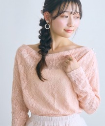 marun | ＜大きいサイズ＞2WAYドレープ衿起毛レーストップス marun(シャツ/ブラウス)