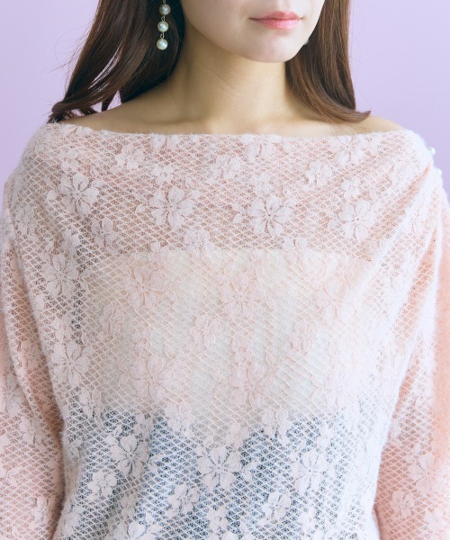 marun(マルン)の「<大きいサイズ>2WAYドレープ衿起毛レーストップス marun(シャツ/ブラウス・レディース・オフホワイト/ピンク・4L/5L/3L/LL/L)」の18枚目の写真