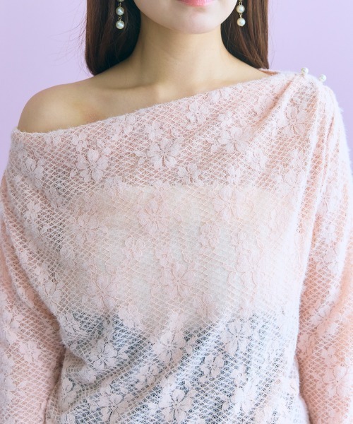 marun(マルン)の「<大きいサイズ>2WAYドレープ衿起毛レーストップス marun(シャツ/ブラウス・レディース・オフホワイト/ピンク・4L/5L/3L/LL/L)」の20枚目の写真
