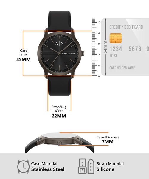ARMANI EXCHANGE(アルマーニエクスチェンジ)の「アルマーニ・エクスチェンジ 腕時計 メンズ アナログ シリコン AX2652(アナログ腕時計・メンズ・ブラック・FREE)」の5枚目の写真