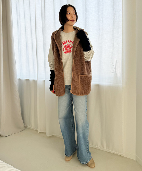 COLD BREAKER(コールドブレーカー)の「《追加》COLD BREAKER/コールドブレーカー SLOBE別注 ボアベスト(その他アウター・レディース・ブラック/キャメル・FREE)」の11枚目の写真