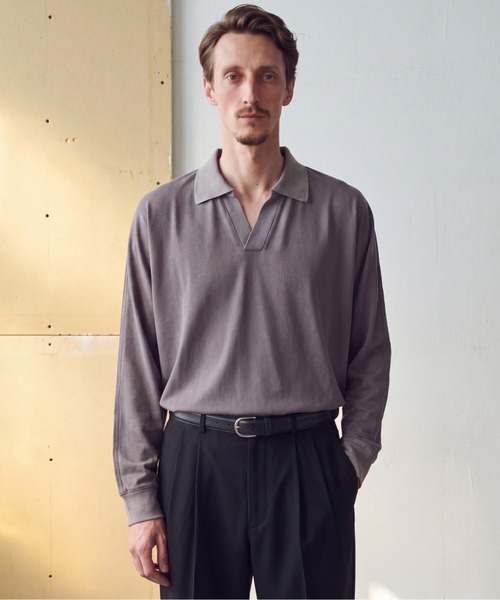 PUBLIC TOKYO(パブリックトウキョウ)の「【2026秋新作】キュプラドルマンスキッパーロンT(Tシャツ/カットソー・メンズ・グレー/ネイビー・1/2)」の2枚目の写真