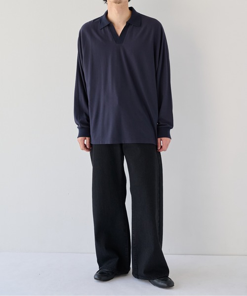 PUBLIC TOKYO(パブリックトウキョウ)の「【2026秋新作】キュプラドルマンスキッパーロンT(Tシャツ/カットソー・メンズ・グレー/ネイビー・1/2)」の13枚目の写真