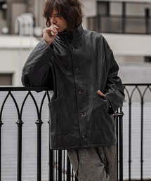 CAMBIO（カンビオ）の「mj11796-Synthetic Leather Stand Collar Jacket スタンドカラージャケット(PF-262-019)（その他アウター）」