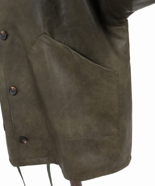 CAMBIO(カンビオ)の「mj11796-Synthetic Leather Stand Collar Jacket スタンドカラージャケット(PF-262-019)(その他アウター・メンズ・ブラック/カーキ・S/M/L)」の21枚目の写真