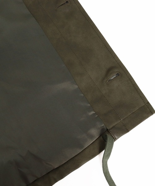 CAMBIO(カンビオ)の「mj11796-Synthetic Leather Stand Collar Jacket スタンドカラージャケット(PF-262-019)(その他アウター・メンズ・ブラック/カーキ・S/M/L)」の22枚目の写真