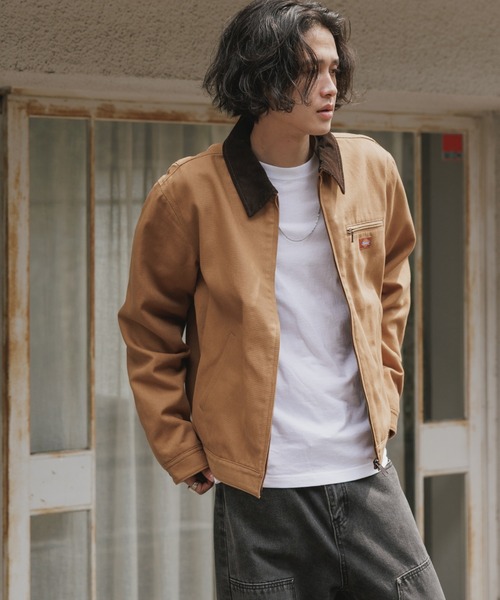 Dickies(ディッキーズ)の「Dickies/ディッキーズ DUCK FORT WORTH JACKET ダック生地 切り替えデザイン ブランドロゴ ワークジャケット アメカジ ストリート メンズ 2026年秋冬 秋服 冬服(ブルゾン・メンズ・チャコールグレー/ブラック/ブラウン・S/M/L)」の11枚目の写真