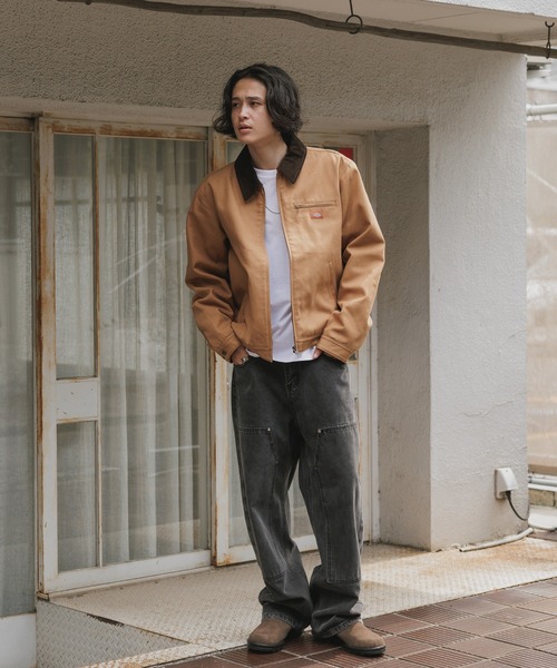Dickies(ディッキーズ)の「Dickies/ディッキーズ DUCK FORT WORTH JACKET ダック生地 切り替えデザイン ブランドロゴ ワークジャケット アメカジ ストリート メンズ 2026年秋冬 秋服 冬服(ブルゾン・メンズ・チャコールグレー/ブラック/ブラウン・S/M/L)」の5枚目の写真