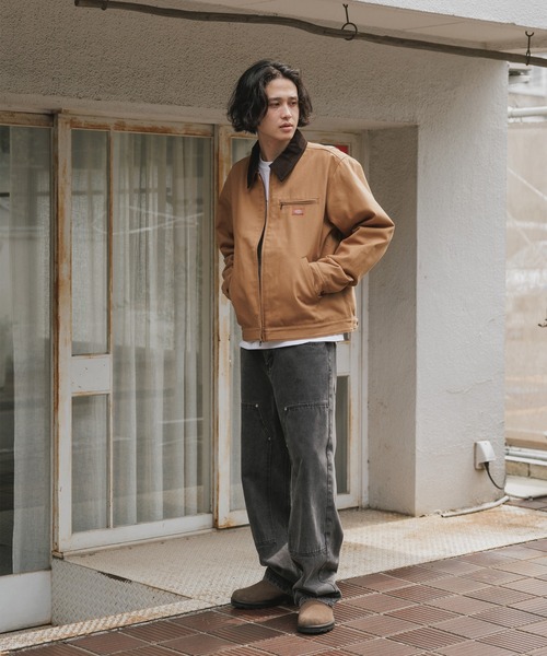 Dickies(ディッキーズ)の「Dickies/ディッキーズ DUCK FORT WORTH JACKET ダック生地 切り替えデザイン ブランドロゴ ワークジャケット アメカジ ストリート メンズ 2026年秋冬 秋服 冬服(ブルゾン・メンズ・チャコールグレー/ブラック/ブラウン・S/M/L)」の4枚目の写真