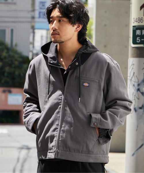 Dickies(ディッキーズ)の「Dickies/ディッキーズ DUCK FORT WORTH JACKET ダック生地 切り替えデザイン ブランドロゴ ワークジャケット アメカジ ストリート メンズ 2026年秋冬 秋服 冬服(ブルゾン・メンズ・チャコールグレー/ブラック/ブラウン・S/M/L)」の17枚目の写真