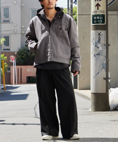 Dickies(ディッキーズ)の「Dickies/ディッキーズ DUCK FORT WORTH JACKET ダック生地 切り替えデザイン ブランドロゴ ワークジャケット アメカジ ストリート メンズ 2026年秋冬 秋服 冬服(ブルゾン・メンズ・チャコールグレー/ブラック/ブラウン・S/M/L)」の14枚目の写真