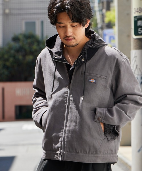 Dickies(ディッキーズ)の「Dickies/ディッキーズ DUCK FORT WORTH JACKET ダック生地 切り替えデザイン ブランドロゴ ワークジャケット アメカジ ストリート メンズ 2026年秋冬 秋服 冬服(ブルゾン・メンズ・チャコールグレー/ブラック/ブラウン・S/M/L)」の18枚目の写真