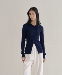 【WEB限定カラーあり】Relaxy Rich シルクカシミヤ混 リブニットカーディガン 9色展開