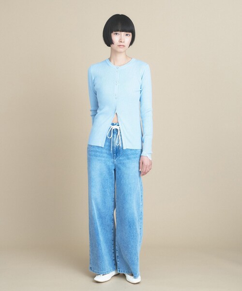 cloenc(クロエンス)の「【WEB限定カラーあり】Relaxy Rich シルクカシミヤ混 リブニットカーディガン(カーディガン/ボレロ・レディース・サックスブルー/ピンク/ワインレッド/ベージュ系その他7/ライトグレー系8/ブラウン系8/オリーブ/ネイビー/ライトイエロー系・02)」の17枚目の写真