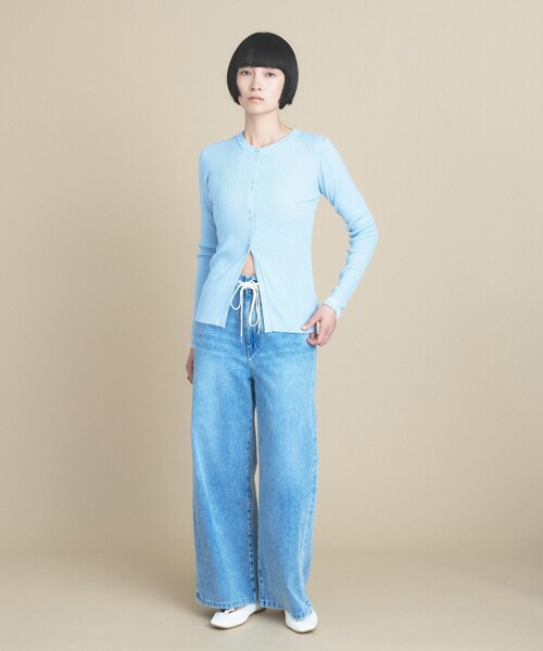 cloenc(クロエンス)の「【WEB限定カラーあり】Relaxy Rich シルクカシミヤ混 リブニットカーディガン(カーディガン/ボレロ・レディース・サックスブルー/ピンク/ワインレッド/ベージュ系その他7/ライトグレー系8/ブラウン系8/オリーブ/ネイビー/ライトイエロー系・02)」の18枚目の写真