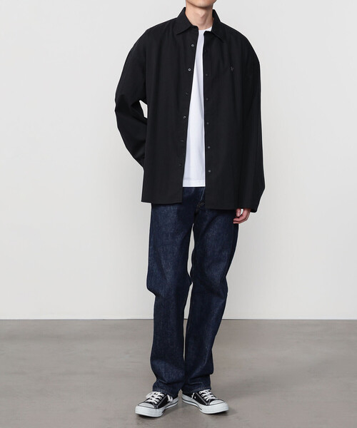 GYMPHLEX(ジムフレックス)の「Gymphlex | ピーチスキン レギュラーカラー長袖シャツ MEN(シャツ/ブラウス・メンズ・ブラック・L/M)」の15枚目の写真