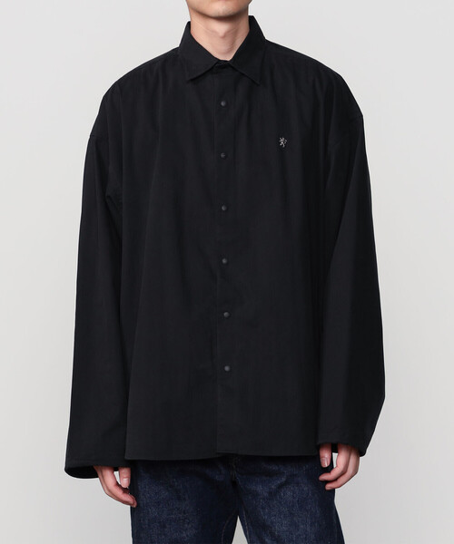 GYMPHLEX(ジムフレックス)の「Gymphlex | ピーチスキン レギュラーカラー長袖シャツ MEN(シャツ/ブラウス・メンズ・ブラック・L/M)」の1枚目の写真