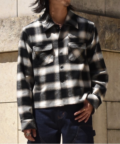 Noen(ノエン)の「フランネルチェックシャツ(シャツ/ブラウス・メンズ・バーガンディー/ブラック・LARGE/MEDIUM/X-LARGE)」の1枚目の写真