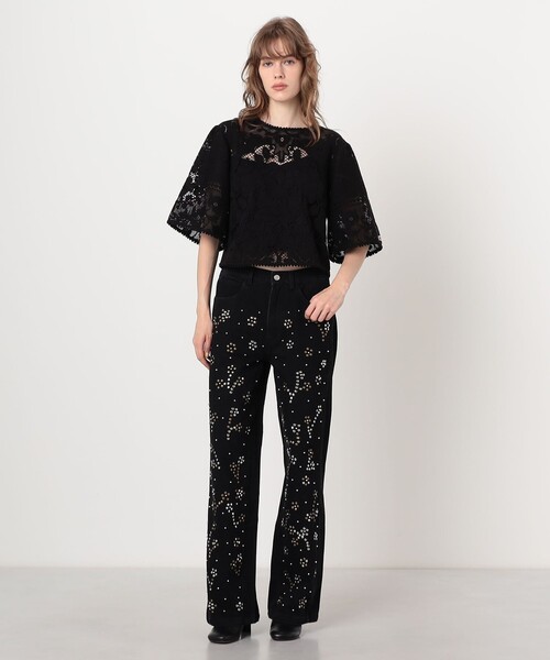sea new york（シーニューヨーク）の「SEA NEW YORK ARIANNA LACE SHORT SLEEVE レースブラウス（シャツ/ブラウス・レディース・ブラック系その他・S）」の2枚目の写真