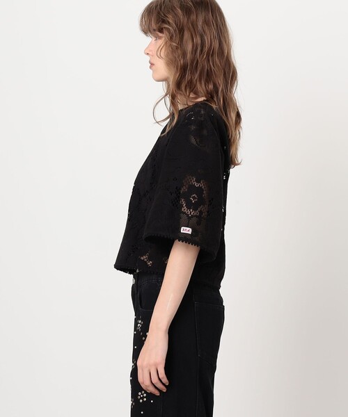 sea new york（シーニューヨーク）の「SEA NEW YORK ARIANNA LACE SHORT SLEEVE レースブラウス（シャツ/ブラウス・レディース・ブラック系その他・S）」の4枚目の写真