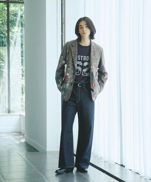 JOURNAL STANDARD（ジャーナルスタンダード）の「ウール ペイント ウォッシュ ジャケット（テーラードジャケット・メンズ・ネイビー/ブラウン・MEDIUM/LARGE）」の3枚目の写真