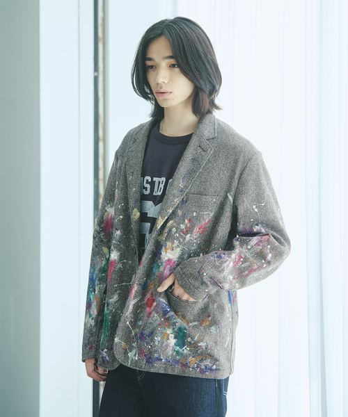JOURNAL STANDARD（ジャーナルスタンダード）の「ウール ペイント ウォッシュ ジャケット（テーラードジャケット・メンズ・ネイビー/ブラウン・MEDIUM/LARGE）」の8枚目の写真