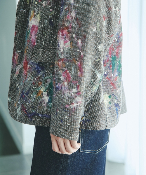 JOURNAL STANDARD（ジャーナルスタンダード）の「ウール ペイント ウォッシュ ジャケット（テーラードジャケット・メンズ・ネイビー/ブラウン・MEDIUM/LARGE）」の10枚目の写真