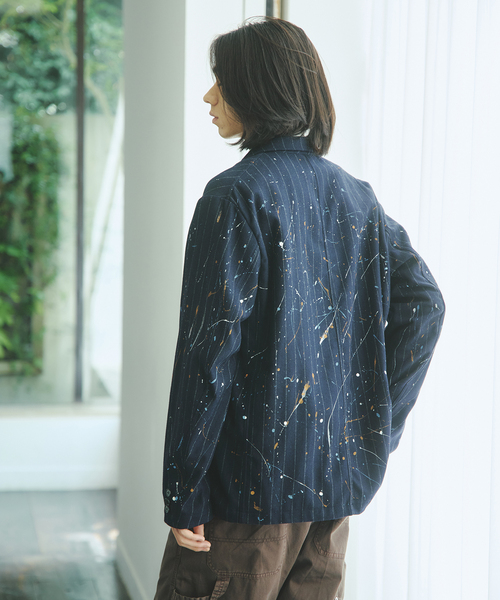 JOURNAL STANDARD（ジャーナルスタンダード）の「ウール ペイント ウォッシュ ジャケット（テーラードジャケット・メンズ・ネイビー/ブラウン・MEDIUM/LARGE）」の14枚目の写真