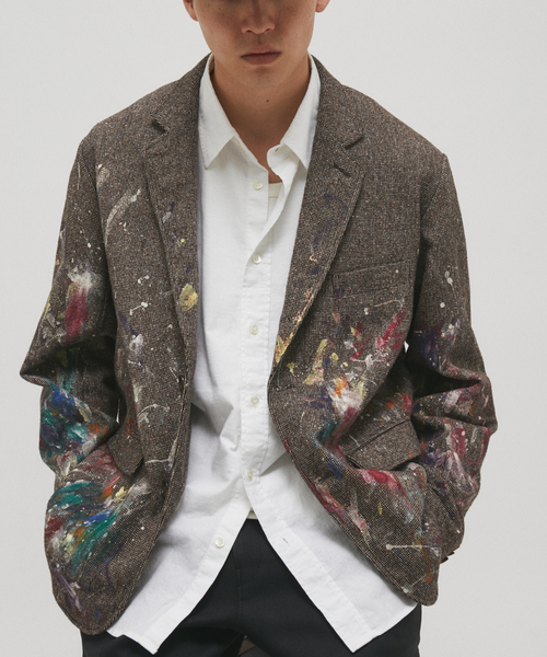 JOURNAL STANDARD（ジャーナルスタンダード）の「ウール ペイント ウォッシュ ジャケット（テーラードジャケット・メンズ・ネイビー/ブラウン・MEDIUM/LARGE）」の22枚目の写真