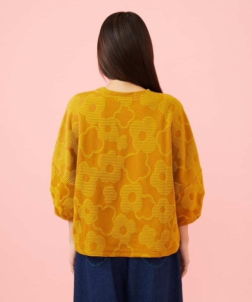 Jocomomola（ホコモモラ）の「【日本製】Forma de flor パネル切り替えフラワージャカードカットソー（Tシャツ/カットソー・レディース・マスタード・40）」の10枚目の写真