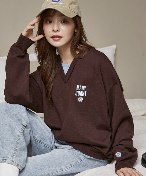 MARY QUANT × PUBLUX/マリークワント <ユニセックス>別注 レイヤード ロゴ ニット 限定展開