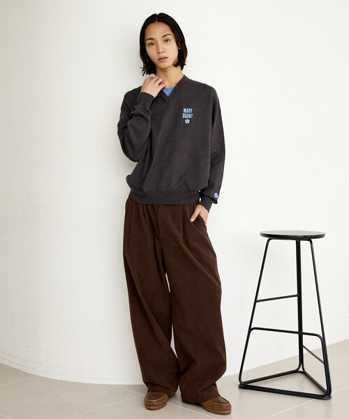MARY QUANT（マリークワント）の「MARY QUANT × PUBLUX/マリークワント <ユニセックス>別注 レイヤード ロゴ ニット　限定展開（ニット/セーター・メンズ・ブラウン/グレー/ブラック・SMALL/LARGE/MEDIUM）」の7枚目の写真