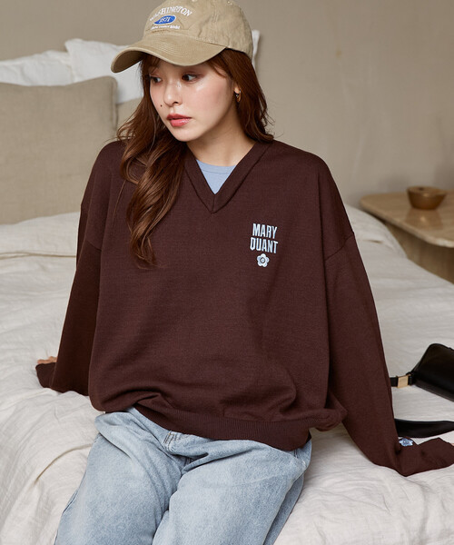 MARY QUANT（マリークワント）の「MARY QUANT × PUBLUX/マリークワント <ユニセックス>別注 レイヤード ロゴ ニット　限定展開（ニット/セーター・メンズ・ブラウン/グレー/ブラック・SMALL/LARGE/MEDIUM）」の14枚目の写真