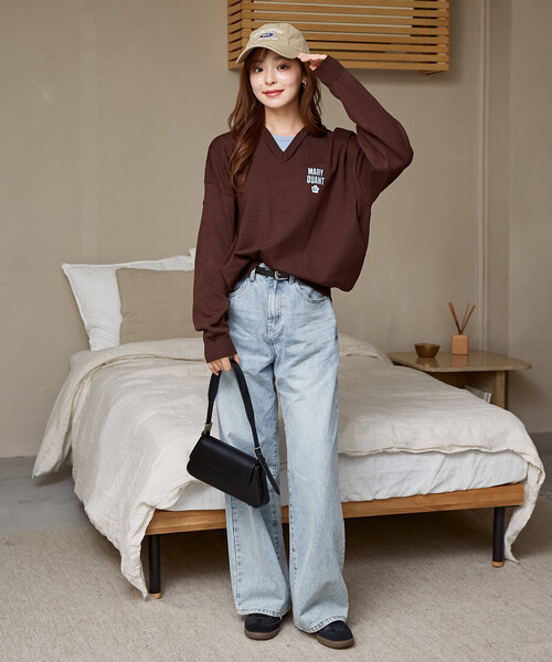 MARY QUANT（マリークワント）の「MARY QUANT × PUBLUX/マリークワント <ユニセックス>別注 レイヤード ロゴ ニット　限定展開（ニット/セーター・メンズ・ブラウン/グレー/ブラック・SMALL/LARGE/MEDIUM）」の15枚目の写真