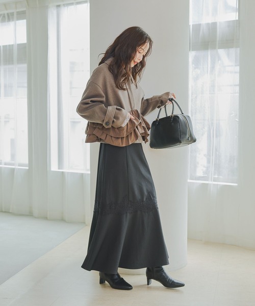 mysty woman（ミスティウーマン）の「チュールドットフレアスリーブ長袖　1087980（Tシャツ/カットソー・レディース・ホワイト系その他/チャコールグレー/オフホワイト/ピンク系その他/ブラック系その他・FREE）」の18枚目の写真