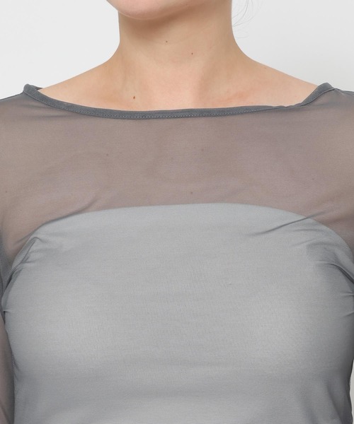 mysty woman（ミスティウーマン）の「チュールドットフレアスリーブ長袖　1087980（Tシャツ/カットソー・レディース・ホワイト系その他/チャコールグレー/オフホワイト/ピンク系その他/ブラック系その他・FREE）」の9枚目の写真