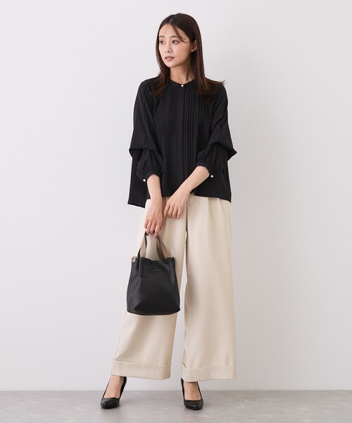 Jayro（ジャイロ）の「ピンタックブラウス（シャツ/ブラウス・レディース・ブラック/ホワイト系その他/ベージュ・M）」の8枚目の写真