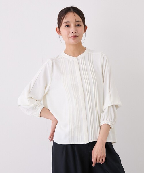 Jayro（ジャイロ）の「ピンタックブラウス（シャツ/ブラウス・レディース・ブラック/ホワイト系その他/ベージュ・M）」の11枚目の写真