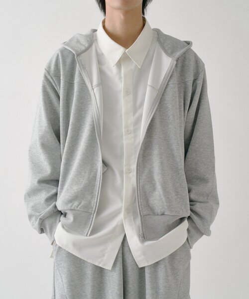 goocy(グーシー)の「ボンディングスウェットZIPPK(パーカー・メンズ・グレー/ブラック・LARGE/MEDIUM)」の2枚目の写真