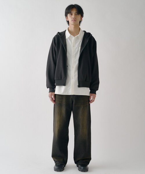 goocy(グーシー)の「ボンディングスウェットZIPPK(パーカー・メンズ・グレー/ブラック・LARGE/MEDIUM)」の8枚目の写真