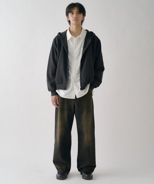 goocy(グーシー)の「ボンディングスウェットZIPPK(パーカー・メンズ・グレー/ブラック・LARGE/MEDIUM)」の9枚目の写真