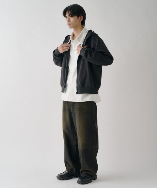 goocy(グーシー)の「ボンディングスウェットZIPPK(パーカー・メンズ・グレー/ブラック・LARGE/MEDIUM)」の10枚目の写真