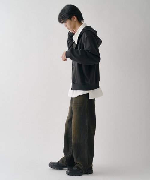 goocy(グーシー)の「ボンディングスウェットZIPPK(パーカー・メンズ・グレー/ブラック・LARGE/MEDIUM)」の11枚目の写真