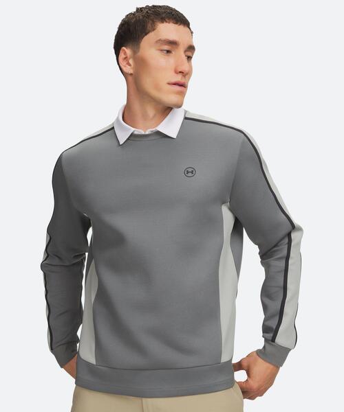 UNDER ARMOUR(アンダーアーマー)の「UAドライブ ミッドレイヤー クルー(ゴルフ/メンズ)(その他アウター・メンズ・イエロー系・S/XL/M/L/2XL/3XL)」の1枚目の写真