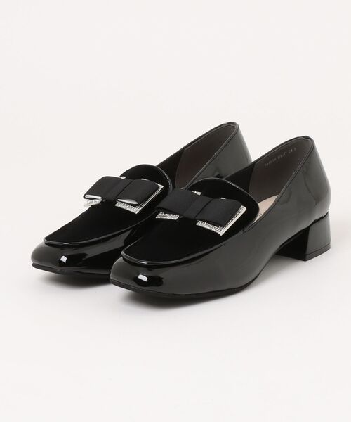 Bridget Birkin（ブリジットバーキン）の「【Bridget Birkin】ビジューオペラリボンスクエアローファー(561650)（ローファー・レディース・ブラック系その他/ブラック/グレー・24.5/24/22.5/23.5/23）」の2枚目の写真