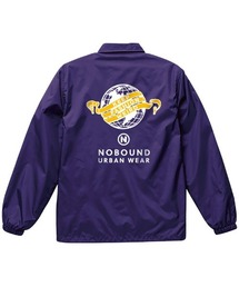 NOBOUND(ノーバウンド) コーチジャケット イラスト ロゴ バックプリント 裏トリコット アウター メンズ ユニセックス