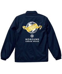 NOBOUND(ノーバウンド) コーチジャケット イラスト ロゴ バックプリント 裏トリコット アウター メンズ ユニセックス