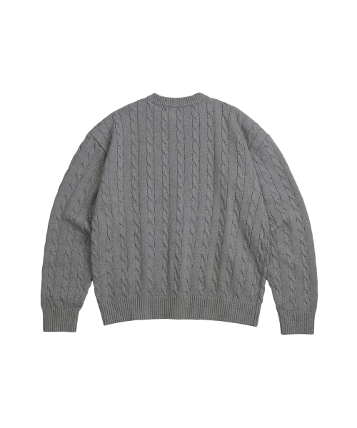 SECONDMONO（セカンドモノローグ）の「Heavyweight Cable Crew Neck Knit [GRAY]_COOSKT040GRAY（ニット/セーター・レディース・その他・LARGE/MEDIUM/SMALL/X-SMALL）」の2枚目の写真