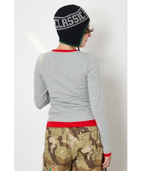 RODEO CROWNS WIDE BOWL(ロデオクラウンズワイドボウル)の「フェイクレイヤードヘンリーネックトップス(Tシャツ/カットソー・レディース・ブルー系その他2/グレー系その他/杢グレー/ブラック・FREE)」の12枚目の写真